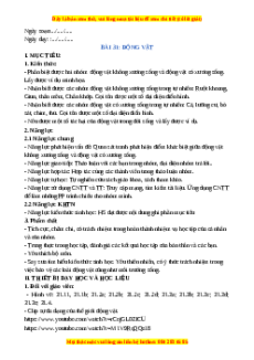 Giáo án Bài 31 KHTN 6 Chân trời sáng tạo (2024): Động vật