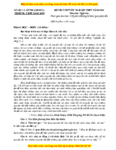 Đề thi thử tốt nghiệp Ngữ Văn trường THPT Sầm Sơn năm 2024