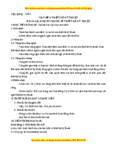 Giáo án Bài 16 Công nghệ 8 Cánh diều: Khái quát chung về thiết kế kĩ thuật
