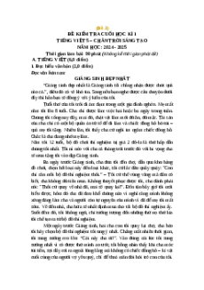 Đề thi cuối kì 1 Tiếng Việt lớp 5 Chân trời sáng tạo (Đề 3)