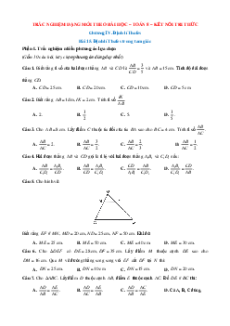 Trắc nghiệm Toán 8 KNTT Chương 4 (có đúng sai, trả lời ngắn)