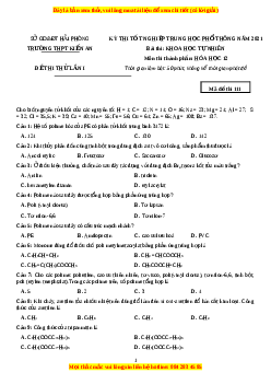 Đề thi thử Hóa Học trường Ngô Quyền năm 2021