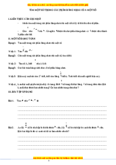 Chuyên đề Tìm một trong các phần bằng nhau của một số Toán lớp 3 nâng cao Chân trời sáng tạo