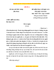 Đề thi cuối kì 1 Ngữ văn 11 Kết nối tri thức - Đề 12