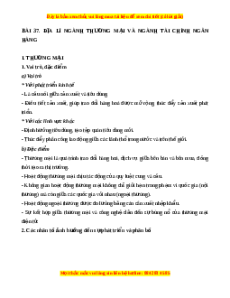 Lý thuyết Bài 37 Địa lý 10 Chân trời sáng tạo: Địa lí ngành thương mại và ngành tài chính ngân hàng