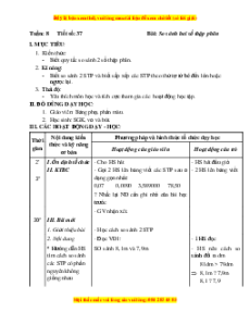 Giáo án Bài 37 Toán lớp 5: So sánh hai số thập phân