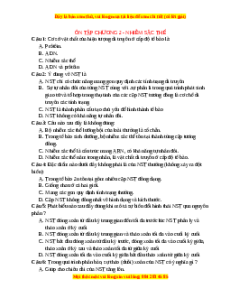 Trắc nghiệm Ôn tập chương 2 Sinh học 9