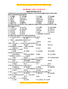 Đề luyện thi HSG Tiếng Anh 7 | Đề thi học sinh giỏi Anh 7