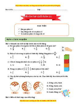 Bài tập cuối tuần Toán 4 Tuần 21 Cánh diều