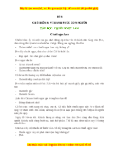 Trắc nghiệm Chủ điểm 6 Tiếng việt lớp 5: Vì hạnh phúc con người