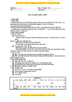 Giáo án Điện thế Vật lí 11 Kết nối tri thức
