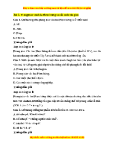 Trắc nghiệm Lịch sử 7 Bài 3 Kết nối tri thức: Phong trào văn hóa Phục hưng và cải cách tôn giáo
