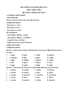 Đề cương ôn tập Giữa kì 1 Tiếng Anh 8 Global Success