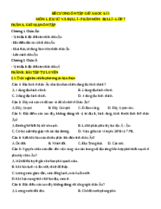 Đề cương ôn tập Giữa kì 1 Địa lí 7 Cánh diều