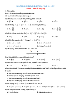 Bài tập ôn tập + Đề kiểm tra Toán 10 Chân trời sáng tạo chương 1