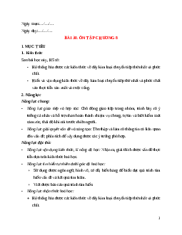 Giáo án Ôn tập chương 8 Hóa học 12 Kết nối tri thức