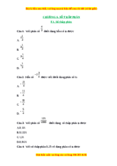 Trắc nghiệm Số thập phân Toán 6 Chân trời sáng tạo