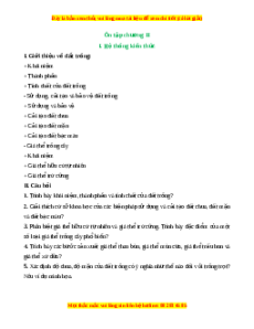 Hệ thống kiến thức Công nghệ 10 Chương 2