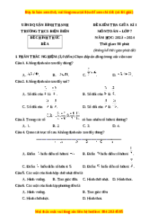 Đề thi giữa kì 1 Toán 7 trường THCS Điện Biên TP Hồ Chí Minh
