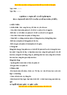 Giáo án Phân số với tử và mẫu là số nguyên Toán 6 Cánh diều