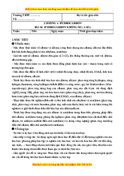 Giáo án Hydrocarbon không no Hóa học 11 Kết nối tri thức