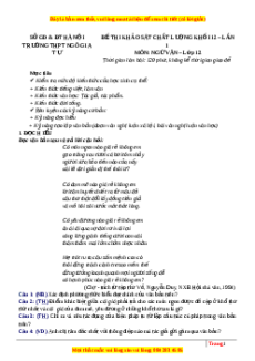 Đề thi thử Ngữ văn trường Ngô Gia Tự - Hà Nội lần 1 năm 2023