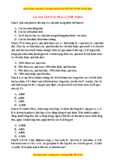 Trắc nghiệm Lai hai cặp tính trạng (Tiếp theo) Sinh học 9