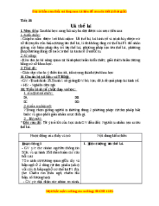 Giáo án Ưu thế lai Sinh học 9