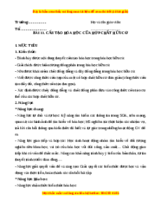 Giáo án Cấu tạo hoá học của hợp chất hữu cơ Hóa học 11 Cánh diều