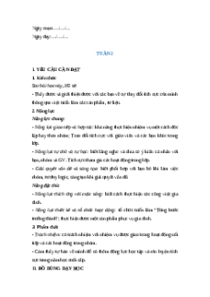 Giáo án Tuần 2 Hoạt động trải nghiệm lớp 5 Kết nối tri thức