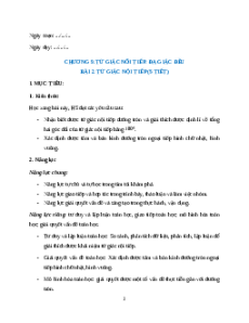 Giáo án Tứ giác nội tiếp Toán 9 Chân trời sáng tạo