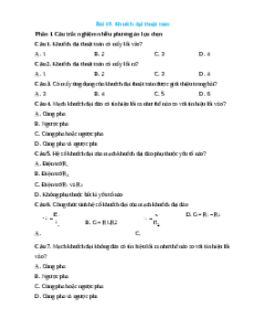 Trắc nghiệm Bài 19: Khuếch đại thuật toán Công nghệ 12 Điện-Điện tử Kết nối đúng sai, trả lời ngắn 2025