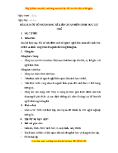 Giáo án Một số ngành liên qian đến sinh học cơ thể Sinh học 11 Chân trời sáng tạo