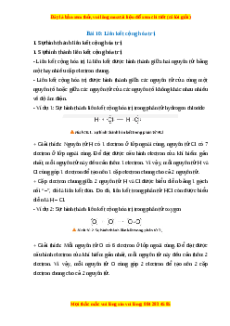 Lý thuyết Liên kết cộng hóa trị Hóa học 10 Chân trời sáng tạo