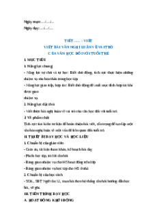 Giáo án Viết bài nghị luận về vai trò của văn học đối với tuổi trẻ Ngữ Văn 12 Cánh diều
