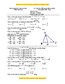 Đề thi vào 10 môn Toán tỉnh Yên Bái (Hệ không chuyên) năm 2021