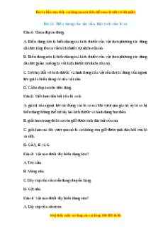 Trắc nghiệm Biến dạng của vật rắn. Đặc tính của lò xo Vật lí 10 Chân trời sáng tạo
