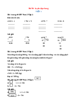 VBT Toán lớp 3 Bài 58 (Kết nối tri thức): Luyện tập chung