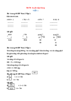VBT Toán lớp 3 Bài 58 (Kết nối tri thức): Luyện tập chung