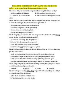 Trắc nghiệm Bài 10: Khái quát về công cuộc Đổi mới từ năm 1986 đến nay Lịch sử 12 Đúng-Sai, Trả lời ngắn 2025