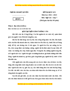 Đề thi cuối kì 1 Ngữ Văn lớp 7 Cánh diều có đáp án (Đề 1)