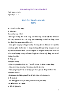 Giáo án Bài 5: Ôn tập giữa học kì 1 Tiếng Việt lớp 5 Cánh diều