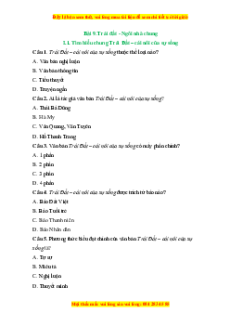 Trắc nghiệm Trái Đất - ngôi nhà chung Ngữ văn 6 Kết nối tri thức