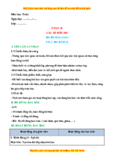 Giáo án Đo độ dài Toán lớp 1 Chân trời sáng tạo