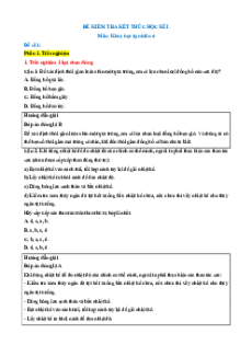 Bộ 5 đề thi cuối kì 1 KHTN 6 Chân trời sáng tạo Cấu trúc mới