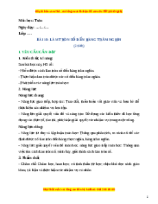Giáo án Làm tròn số đến hàng trăm nghìn Toán lớp 4 Cánh diều
