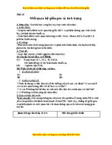 Giáo án Mối quan hệ giữa gen và tính trạng Sinh học 9