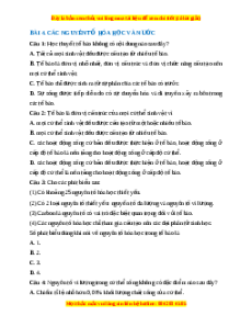 Trắc nghiệm Các nguyên tố hóa học và nước Sinh học 10 Kết nối tri thức