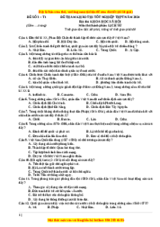 Đề Tốt nghiệp Lịch sử 2024 theo đề tham khảo (Đề 3)