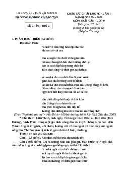 Đề thi thử vào 10 Ngữ Văn năm 2025 Phòng GD&ĐT TP Hải Dương (Lần 1)